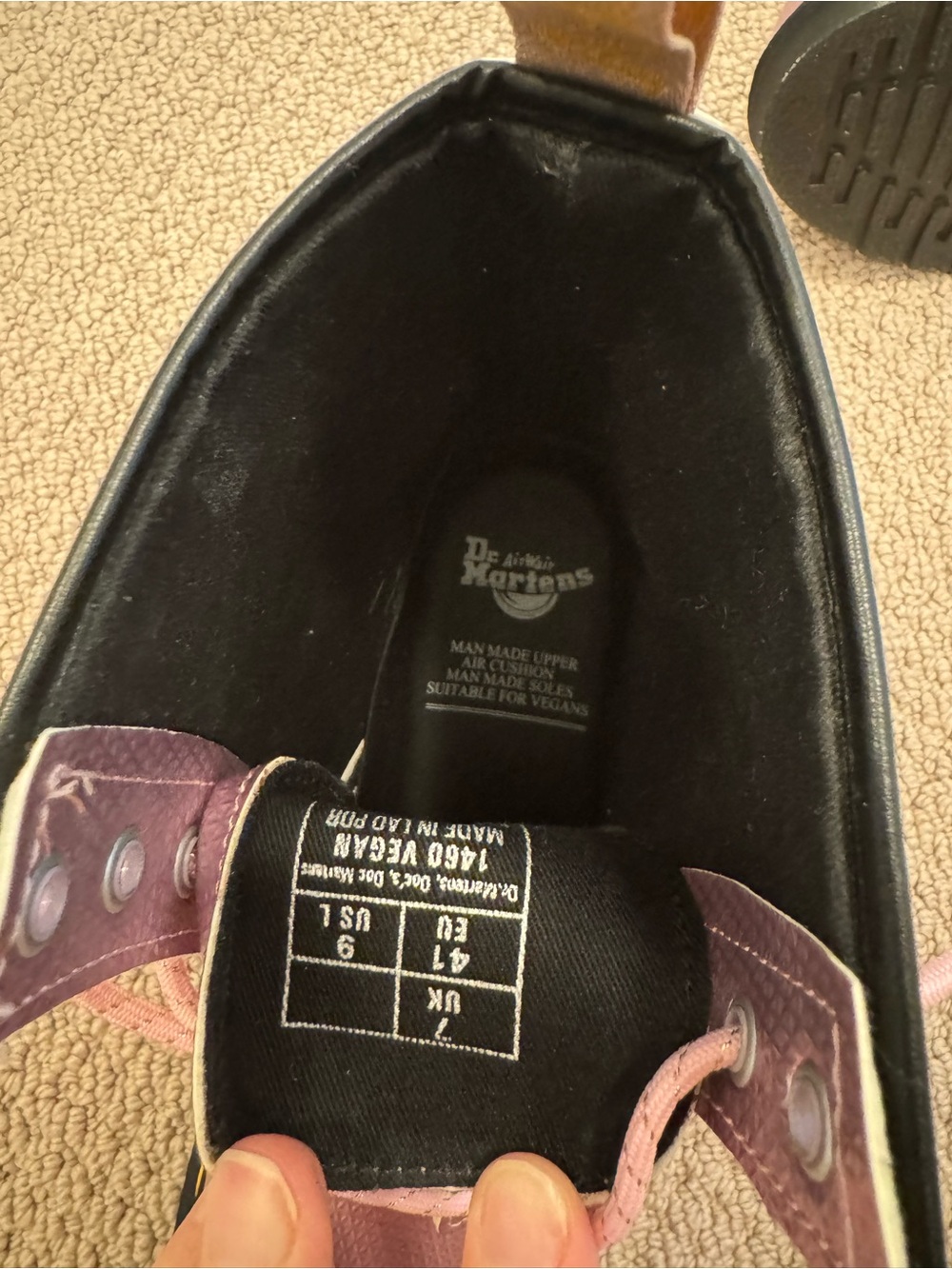 Dr. Martens Metallic Pink Lace-Up Combat Boots - Picture 6 of 6